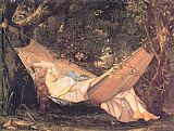 Gustave Courbet Canvas Paintings - The Hammock